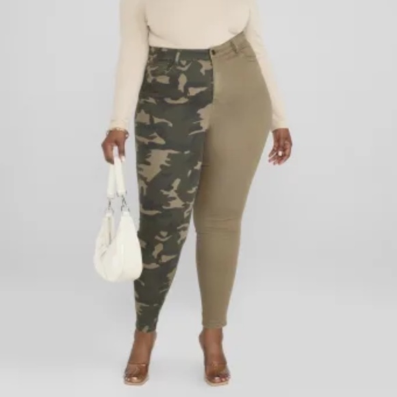 Fashion to Figure Colorblock Camo Jean Size 22 - Picture 2 of 5